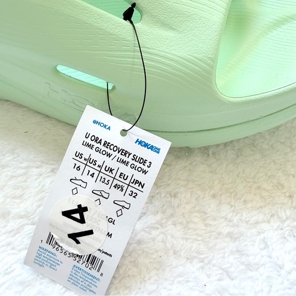 NEW Hoka Ora Recovery 3 Sandals Slides Men’s Size 14 Lime Glow Comfort main image 4